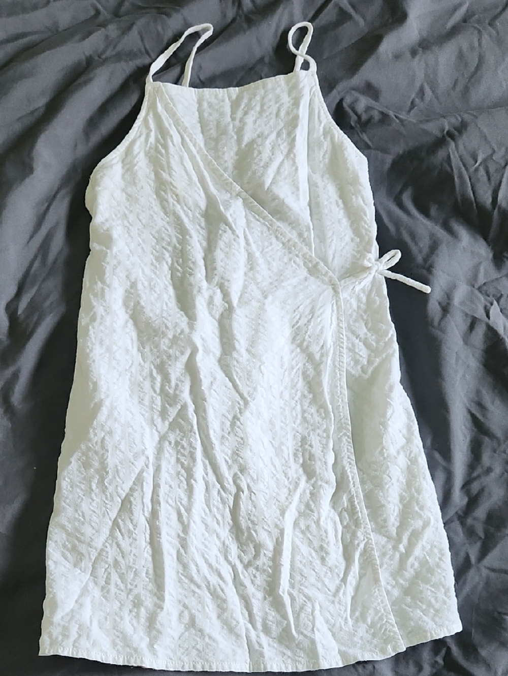 Zara White Wrap-Style Spaghetti Strap Dress